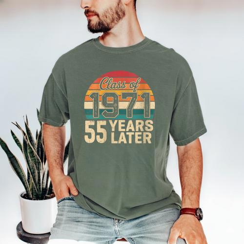 Vintage Class Of 1971 55 Years Later Reunion 55th Graduation Men's Comfort Colors T-Shirt - Best Gift Smart