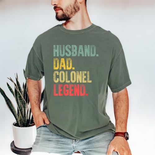 Vintage Husband Dad Colonel Legend Retro T-Shirt Men's Comfort Colors T-Shirt - Father's Day Fun