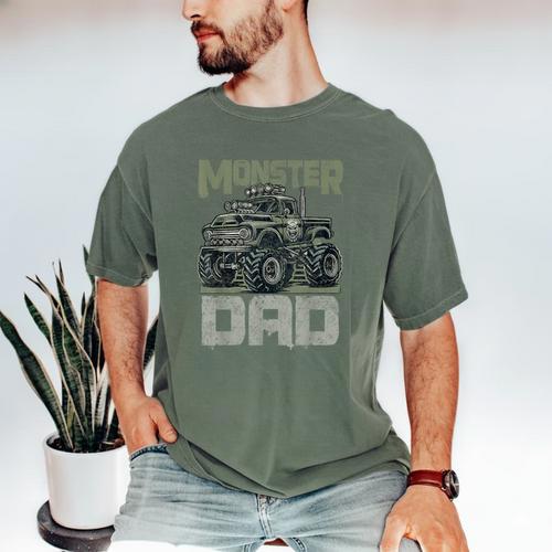 Vintage Monster Truck Lover DAD Family Matching Birthday Men's Comfort Colors T-Shirt - Father's Day Fun