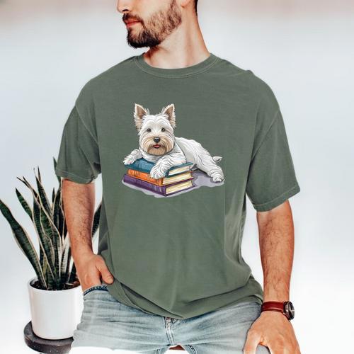 West Highland Terrier Books Dog Breed Westie Men's Comfort Colors T-Shirt - Bookorys