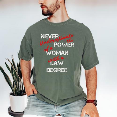 Woman Law Degree Graduation Diploma Party Men's Comfort Colors T-Shirt - Best Gift Smart