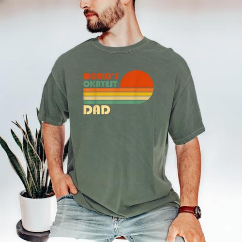 World's Okayest Dad Father Retro Vintage Men's Comfort Colors T-Shirt - Father's Day Fun