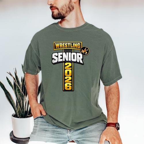 Wrestling Senior Night Senior 2026 Faith Cross Graduation Men's Comfort Colors T-Shirt - Best Gift Smart