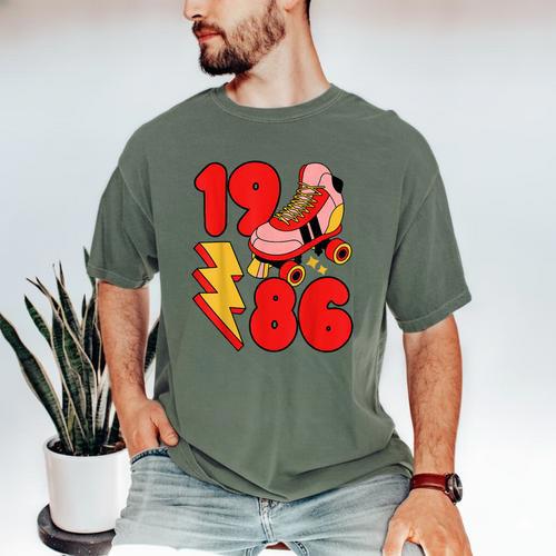 1986 Retro Roller Skate Vintage 80s Nostalgia Collector Men's Comfort Colors T-Shirt - Figerry