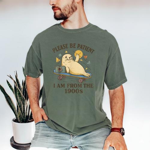 90s Manatee Humor Please Patient I'm From The 1900s Men's Comfort Colors T-Shirt - Figerry