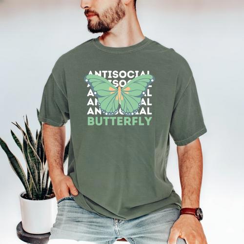 Anti-Social Introvert Butterfly Men's Comfort Colors T-Shirt - Raresse