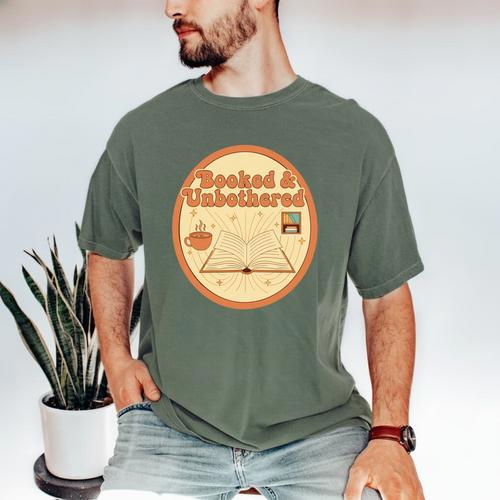 Booked & Unbothered Book Lover Tee Men's Comfort Colors T-Shirt - Bookorys DE