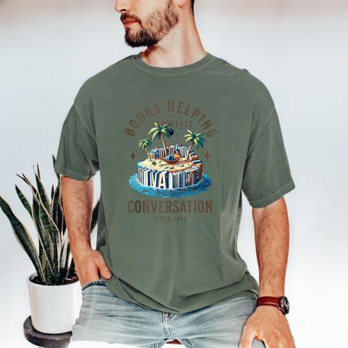 Books Helping Introvert Avoid Conversation Men's Comfort Colors T-Shirt - Raresse