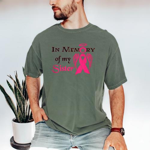 Breast Cancer Walk In Memory Of My Sister Men's Comfort Colors T-Shirt - Easessy