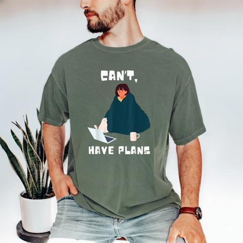 Can't Have Plans Introvert Staying Home Men's Comfort Colors T-Shirt - Raresse