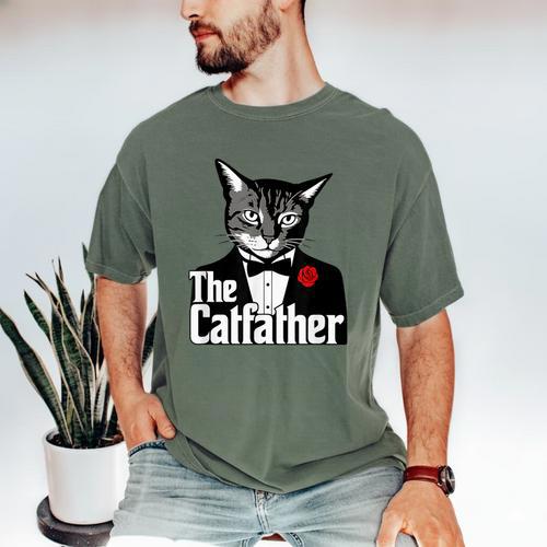 The Cat Father Cool Cat Dad Cat Lovers Men's Comfort Colors T-Shirt - Father's Day Fun