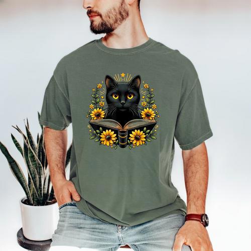 Cat For Women Book Lover Cute Cat And Book Men's Comfort Colors T-Shirt - Bookorys