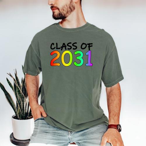 Class Of 2031 Pre-K -12th Grade Hand Prints Space Graduation Men's Comfort Colors T-Shirt - Best Gift Smart