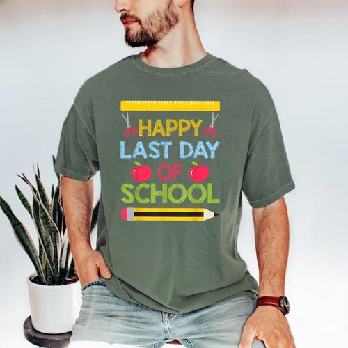 Cool Stylish Happy Last Day Of School Shirt Graduation Men's Comfort Colors T-Shirt - Best Gift Smart