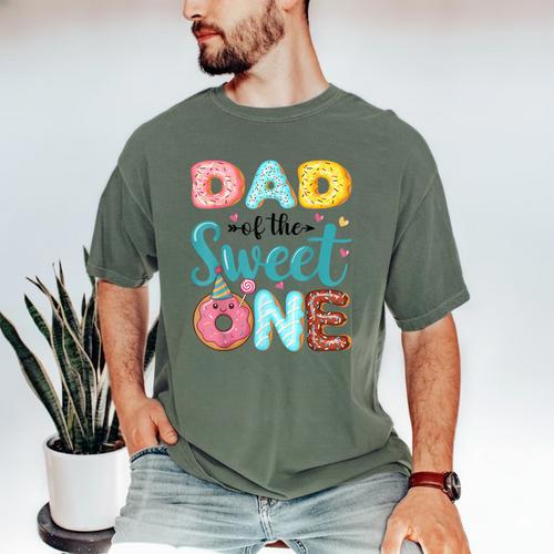 Dad Of The Sweet One 1st Birthday Girl Donut Party Men's Comfort Colors T-Shirt - Father's Day Fun
