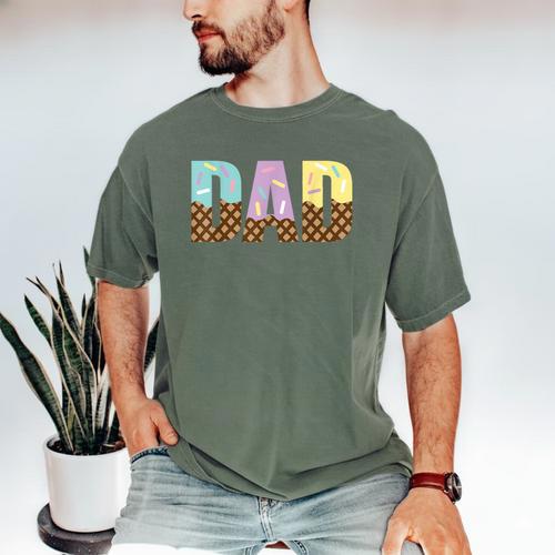 Dad Of The Sweet One Ice Cream 1st First Family Father's Day Men's Comfort Colors T-Shirt - Father's Day Fun