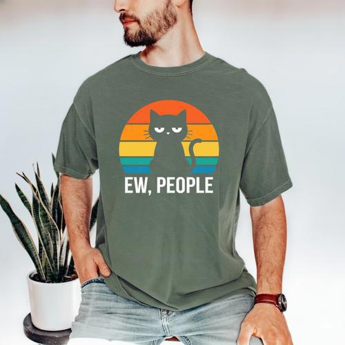 Ew People Cat Anti Social Introvert Premium Tri-Blend Men's Comfort Colors T-Shirt - Raresse