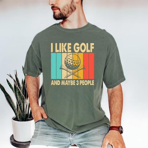 I Like Golf And Maybe 3 People Introvert Men's Comfort Colors T-Shirt - Raresse