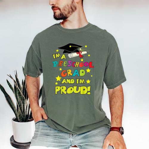 Graduation Class 2018 Cap Gown Shirt Preschool Grad Proud Men's Comfort Colors T-Shirt - Best Gift Smart