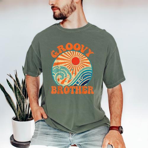 Groovy Brother 70s Aesthetic Nostalgia 1970's Retro Brother Men's Comfort Colors T-Shirt - Figerry