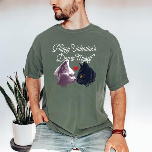 Happy Valentines Day Self Introvert Humor Antisocial Raglan Baseball Tee Men's Comfort Colors T-Shirt - Raresse