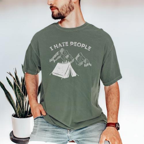 I Hate People Introvert Sarcastic I Love Camping Men's Comfort Colors T-Shirt - Raresse