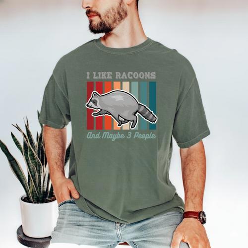 Introvert Raccoon Animal Lover Trash Panda Antisocial Retro Men's Comfort Colors T-Shirt - Raresse