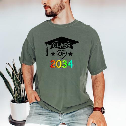 K -12th Grade Hand Prints Space Graduation Class Of 2034 Men's Comfort Colors T-Shirt - Best Gift Smart