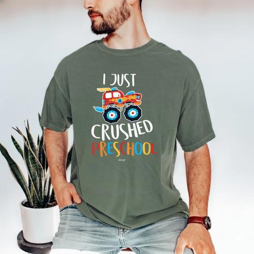 Kids I Just Crushed Preschool Monster Graduation Pre-K Shirt Men's Comfort Colors T-Shirt - Best Gift Smart