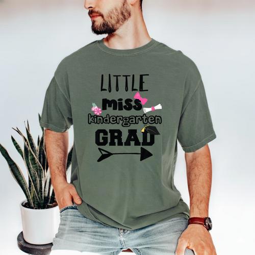 Kids Kindergarten Graduation Shirt Girls Daughter Granddaughter Men's Comfort Colors T-Shirt - Best Gift Smart