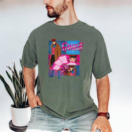 Marvel X-Men '97 Vintage Classic Gambit Comic Book Panels Men's Comfort Colors T-Shirt - Bookorys