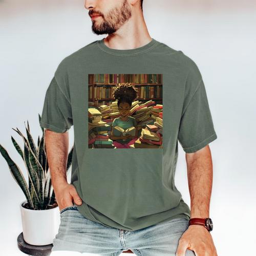 Melanin Afro Women Educated Reading Book History Girls Men's Comfort Colors T-Shirt - Bookorys