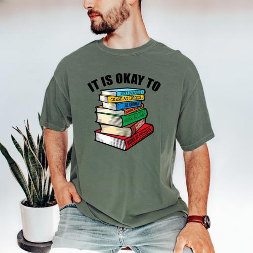 It Is Okay To Be a Grumpy Old Man Book Lover Premium Men's Comfort Colors T-Shirt - Bookorys DE