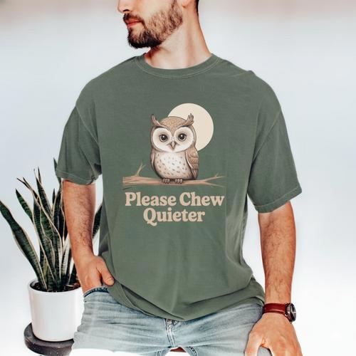 Please Chew Quieter Introvert Christmas Bird Lover Men's Comfort Colors T-Shirt - Raresse