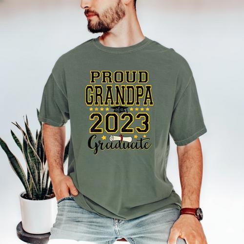 Proud Grandpa Of A 2023 Graduate Graduation Men's Comfort Colors T-Shirt - Best Gift Smart