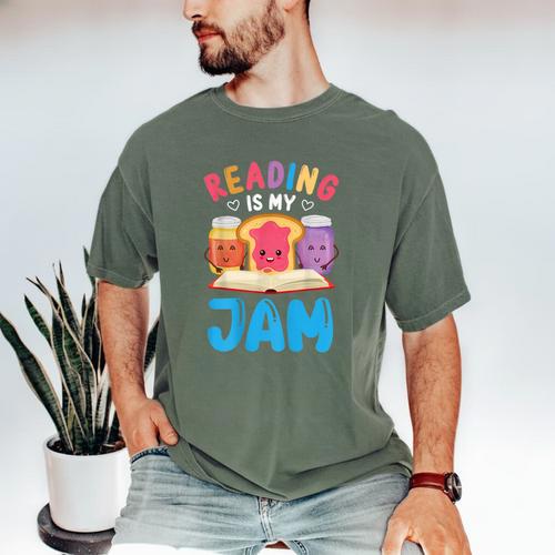 Reading Is My Jam I Love To Read Books Boy Girl Men's Comfort Colors T-Shirt - Bookorys