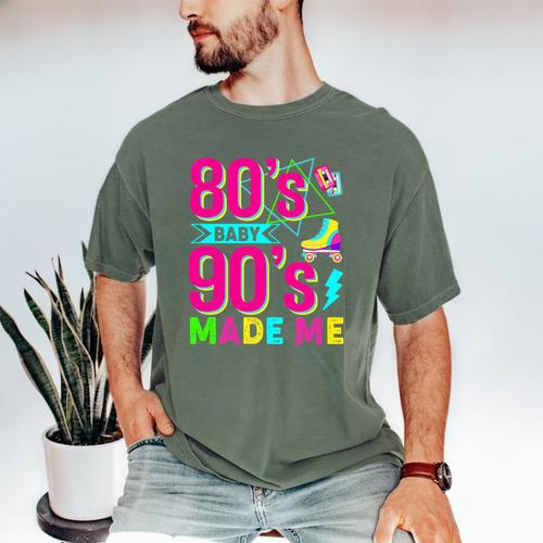 Retro 1980s 80's Baby 1990s 90's Made Me Nostalgia Vibes Premium Tri-Blend Men's Comfort Colors T-Shirt - Figerry