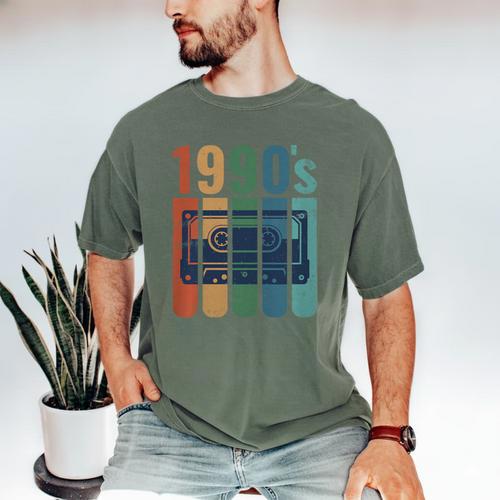 Retro Nineties Style Audio Tape Nostalgia Year 1990 Premium Tri-Blend Men's Comfort Colors T-Shirt - Figerry