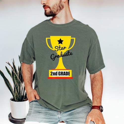 Star Graduate Second Grade Graduation Trophy Cup Men's Comfort Colors T-Shirt - Best Gift Smart