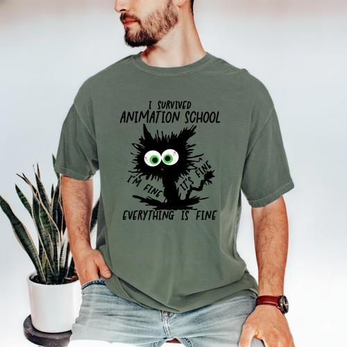 I Survived Animation School Graduation 2026 Men's Comfort Colors T-Shirt - Best Gift Smart