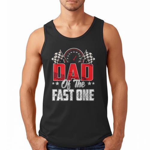 1 Year Old Racing Car Fast One Birthday 1st Family Dad Men Tank Top - Father's Day Fun