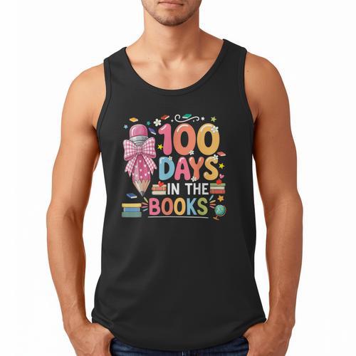 100th Day Of School Teacher Floral 100 Days In The Books Men Tank Top - Bookorys UK