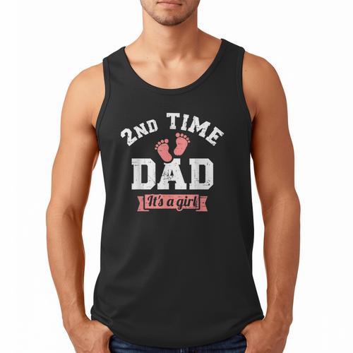 2nd Second Time Dad It's a Girl Gender Reveal Men Tank Top - Father's Day Fun