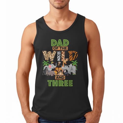 3rd Birthday Zoo Safari Jungle Dad Of The Wild And Three Men Tank Top - Father's Day Fun