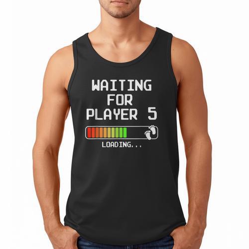 3rd Time Dad Mom Waiting For Player 5 Baby 3 Announcement Men Tank Top - Father's Day Fun