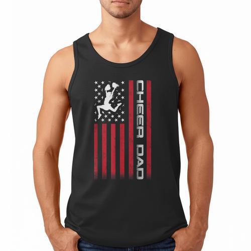 4th Of July US Flag Cheer Dad Shirt For Father's Cheer Men Tank Top - Father's Day Fun