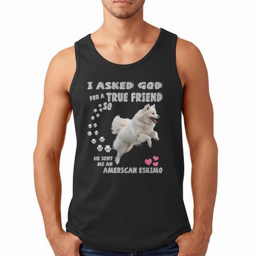 American Eskimo Dog Mom Eskie Dad Art Eskie Lover Quote Men Tank Top - Father's Day Fun