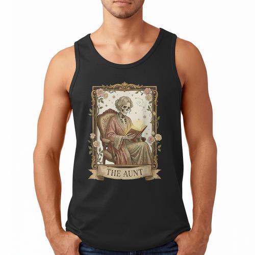 The Aunt Tarot Card Women Skeleton Aunty Book Lover Men Tank Top - Bookorys AU