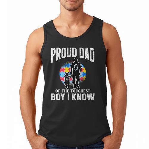 Autism Awareness For Proud Dad Support Autistic Kids Men Tank Top - Father's Day Fun