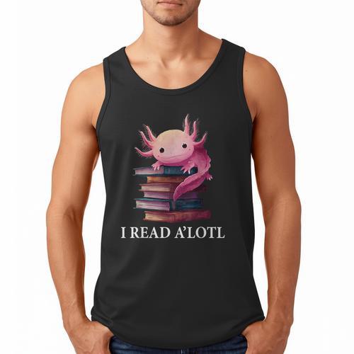 Axolotl Book Lover Librarian Reading Library Readers Men Tank Top - Bookorys